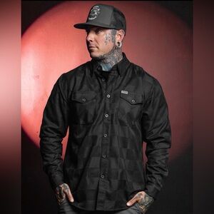 DIXXON CHECKMATE Black and White Flannel with Red Accents SOLD OUT